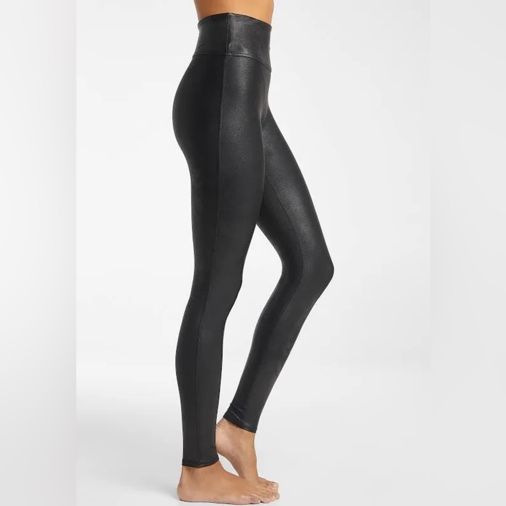 SPANX | Faux-leather Black Leggings Sz XL